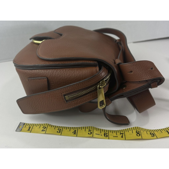 J. Crew Rider Brown Pebbled Leather Crossbody Bag Saddle Western Style Purse - Picture 6 of 16